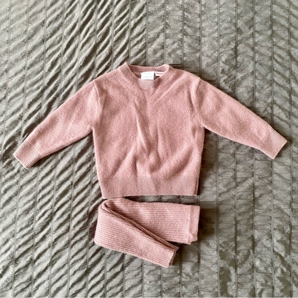 Zara 100% Cashmere Blush Lounge Set